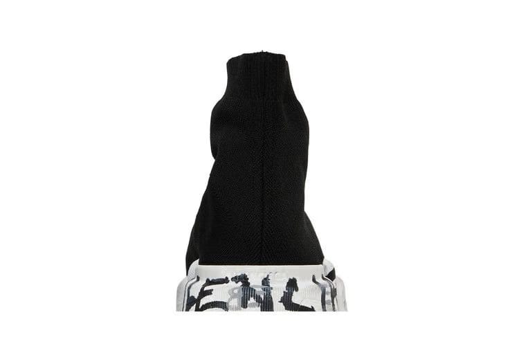 Balenciaga Speed 2.0 Graffiti Recycled Knit Black White
