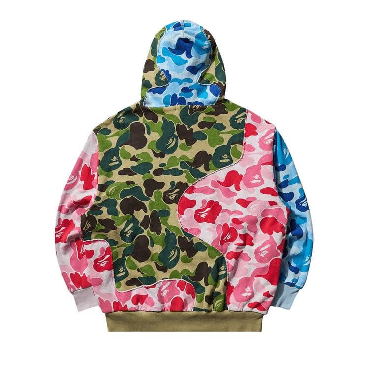 BAPE ABC Camo Patchwork Relaxed Fit Zip Hoodie Multicolor