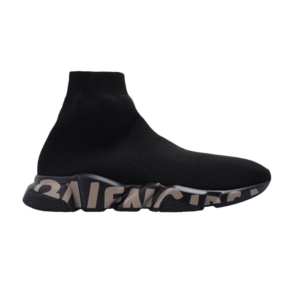 Balenciaga Speed Sneaker Midsole Graffiti - Black Dark Beige