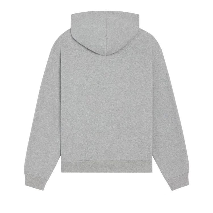 CELINE Loose Zip Up Hoodie Grey Melange/Burgundy/Yellow