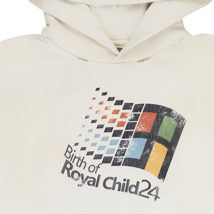 Birth Of Royal Child Windows24 Retro Distressed Hoodie White