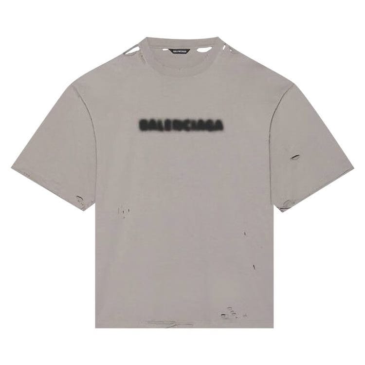 Balenciaga Blurry Wide Fit T-Shirt Steel Grey/Black