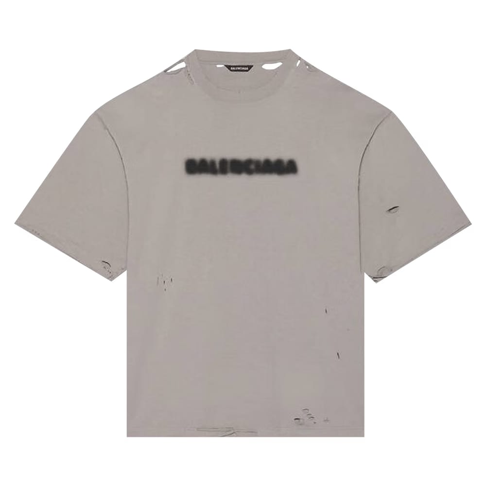 Balenciaga Blurry Wide Fit T-Shirt Steel Grey/Black