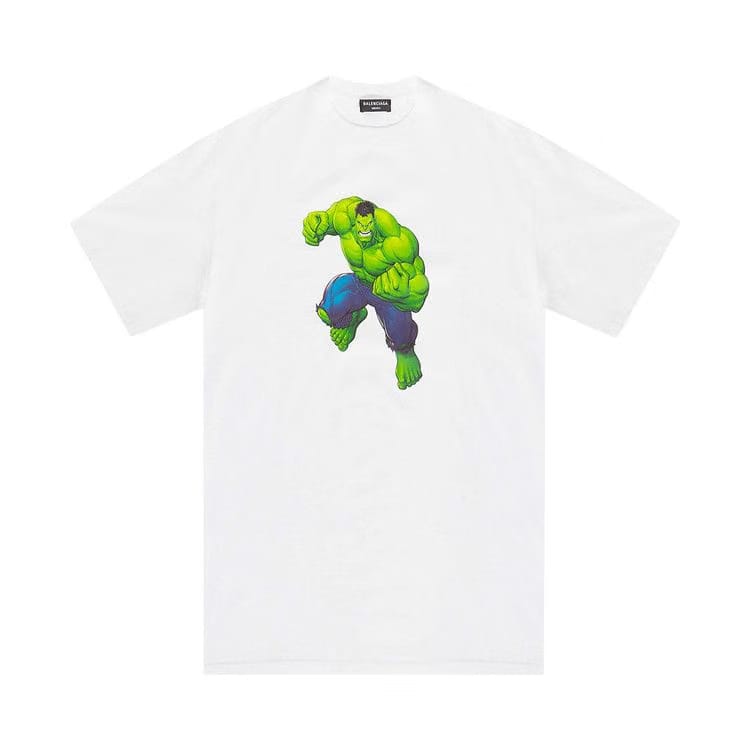 Balenciaga Incredible Hulk Medium Fit T-Shirt White