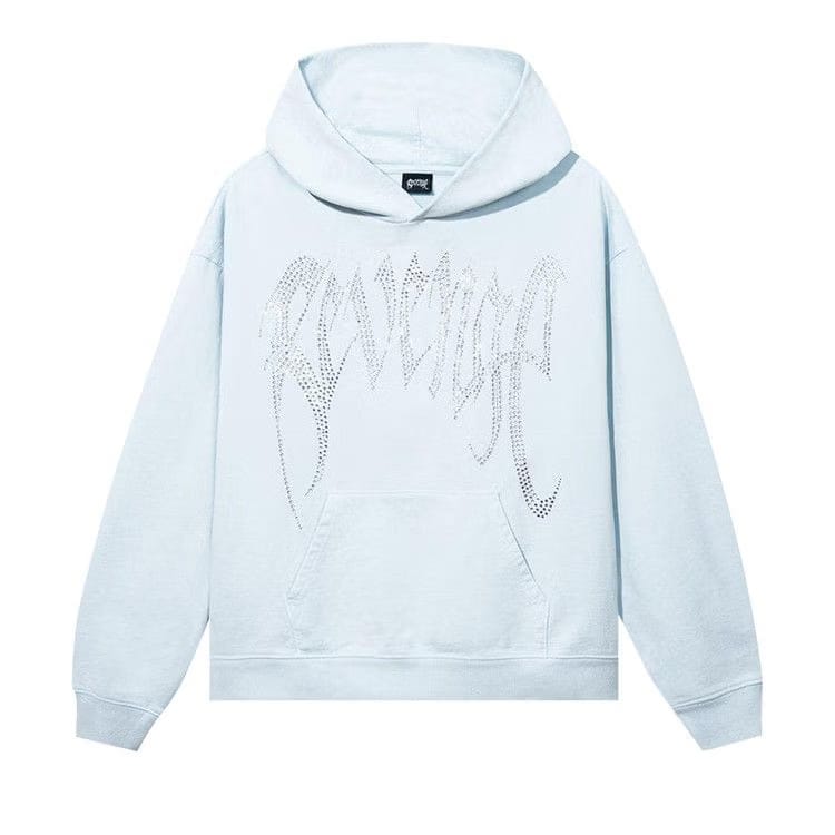 Revenge x XXXTentacion Heartbreak Bejeweled Hoodie Baby Blue