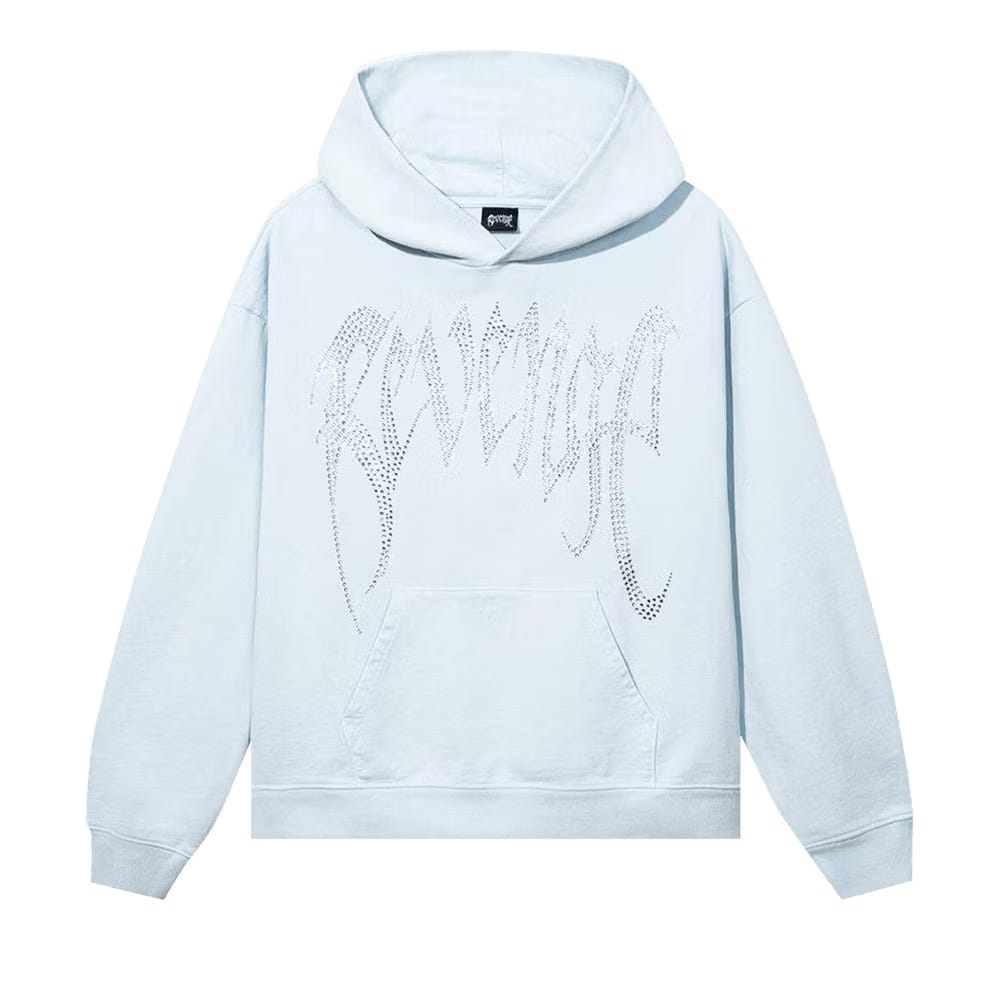 Revenge x XXXTentacion Heartbreak Bejeweled Hoodie Baby Blue