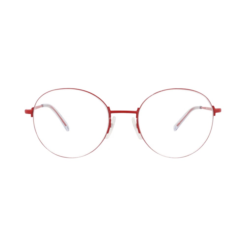 Balenciaga Round-Frame Metal Optical Frames Red Transparent