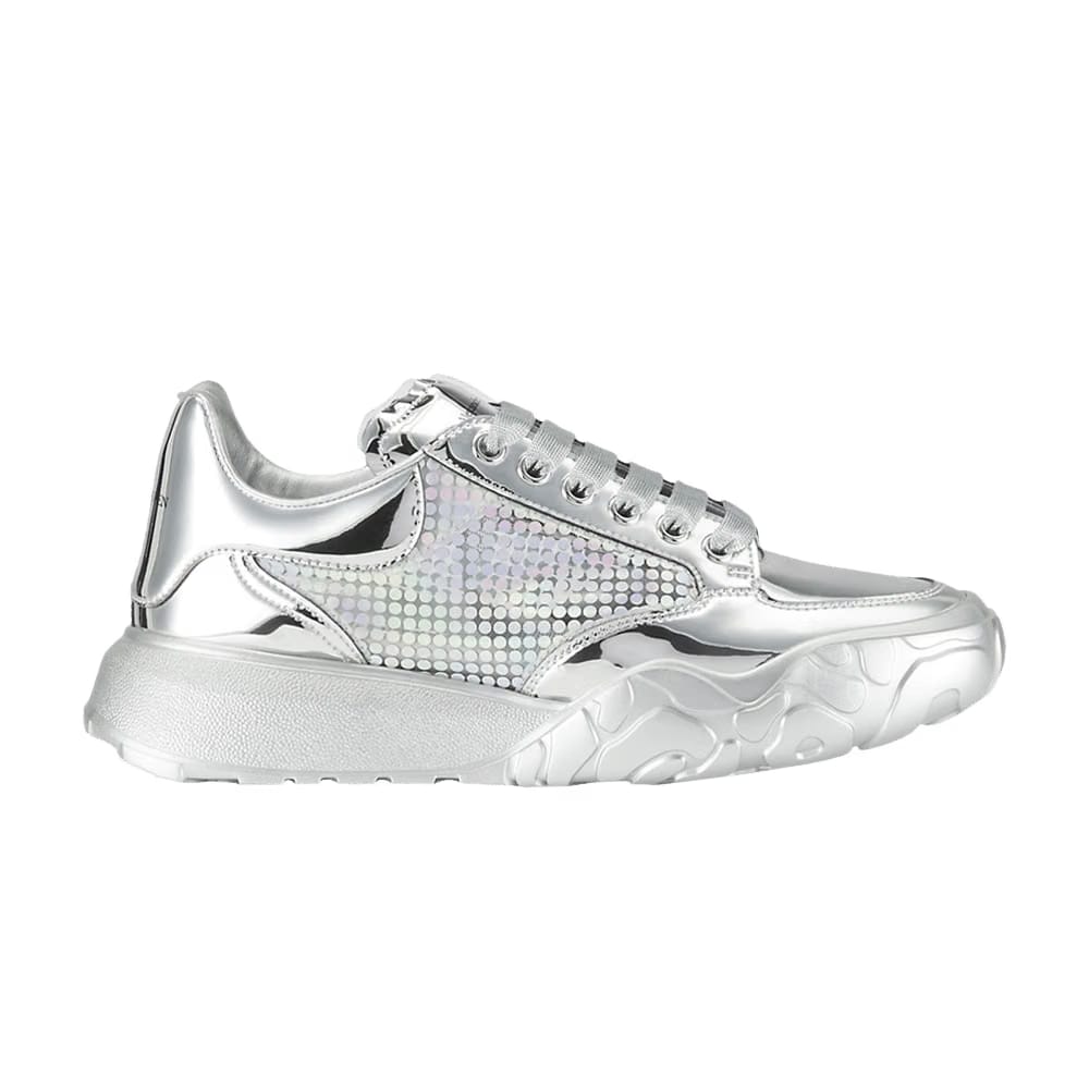 Alexander McQueen Wmns Oversized Court Trainer 'Silver Holographic'