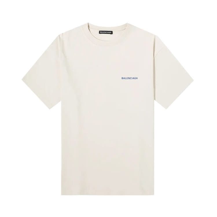 Balenciaga Badge Logo T-Shirt Chalky White/Blue