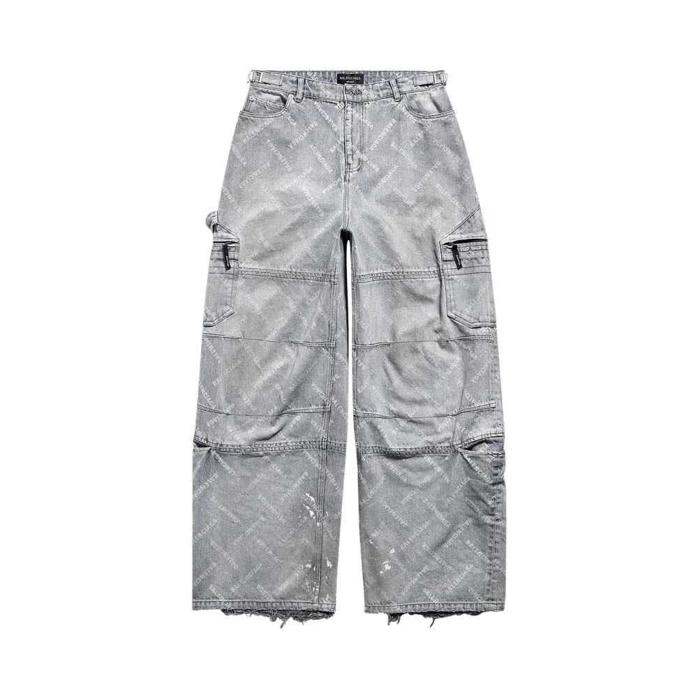 Balenciaga Denim Cargo Pants Blonde Ring
