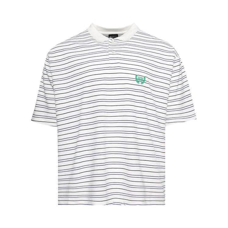 Balenciaga Striped Polo Shirt White/Blue