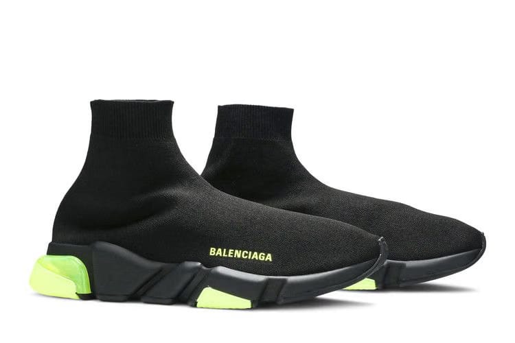 Balenciaga Speed Trainer Clear Sole - Black Yellow Fluo
