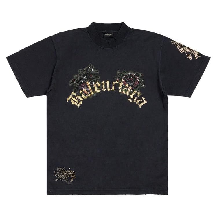Balenciaga Tacky Tattoo T-Shirt Washed Black
