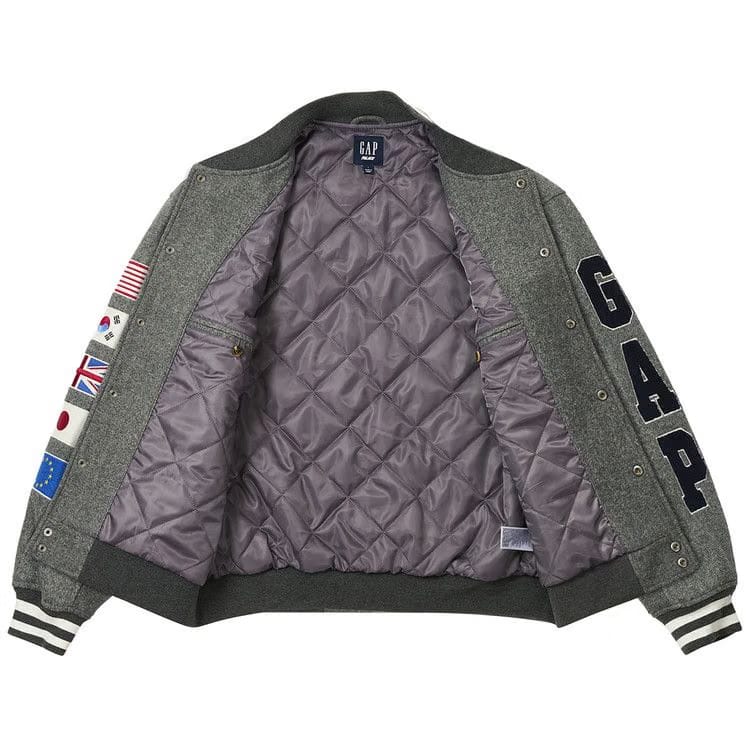 Palace x Gap Varsity Jacket Grey