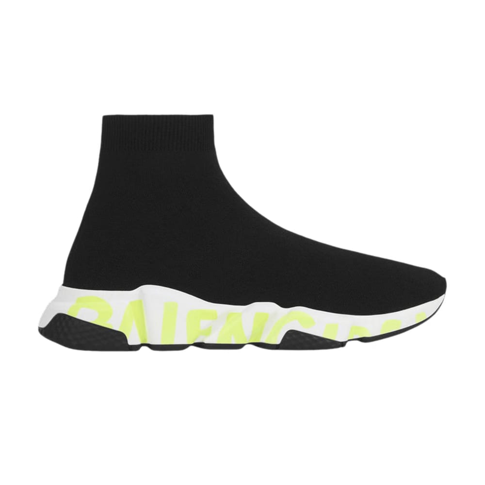 Balenciaga Speed Sneaker Graffiti - Black Fluo Green