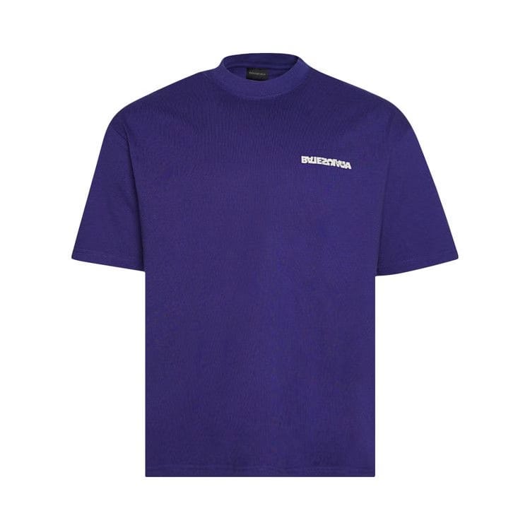 Balenciaga Logo Print T-Shirt Indigo/Dirty White