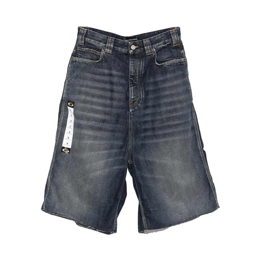 Balenciaga Denim Shorts Dark Blue