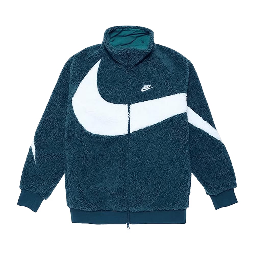 Nike Sportswear Big Swoosh Reversible Boa Jacket (Asia Sizing) Deep Jungle/Sail