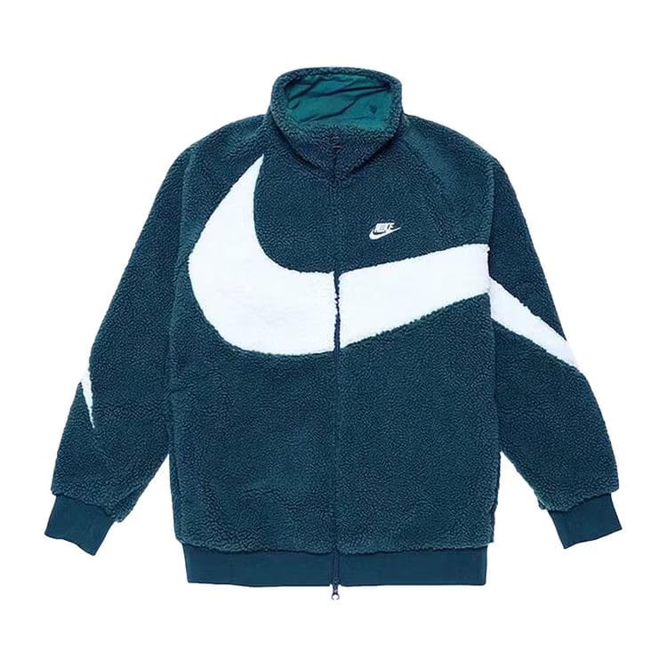 Nike Sportswear Big Swoosh Reversible Boa Jacket (Asia Sizing) Deep Jungle/Sail