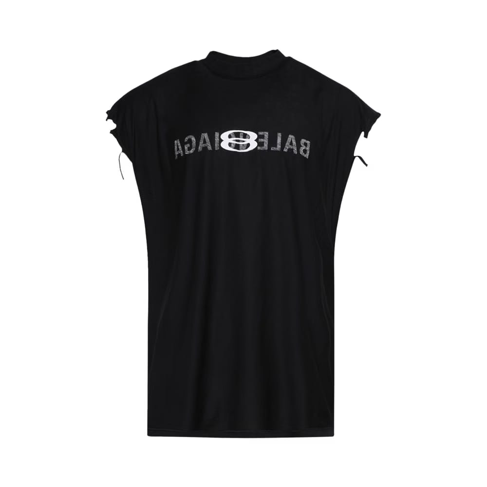 Balenciaga Sleeveless T-Shirt Faded Black/White