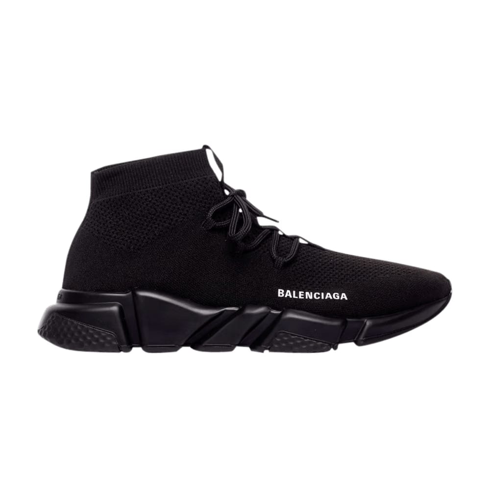 Balenciaga Speed Lace Up Trainer Knitted Black