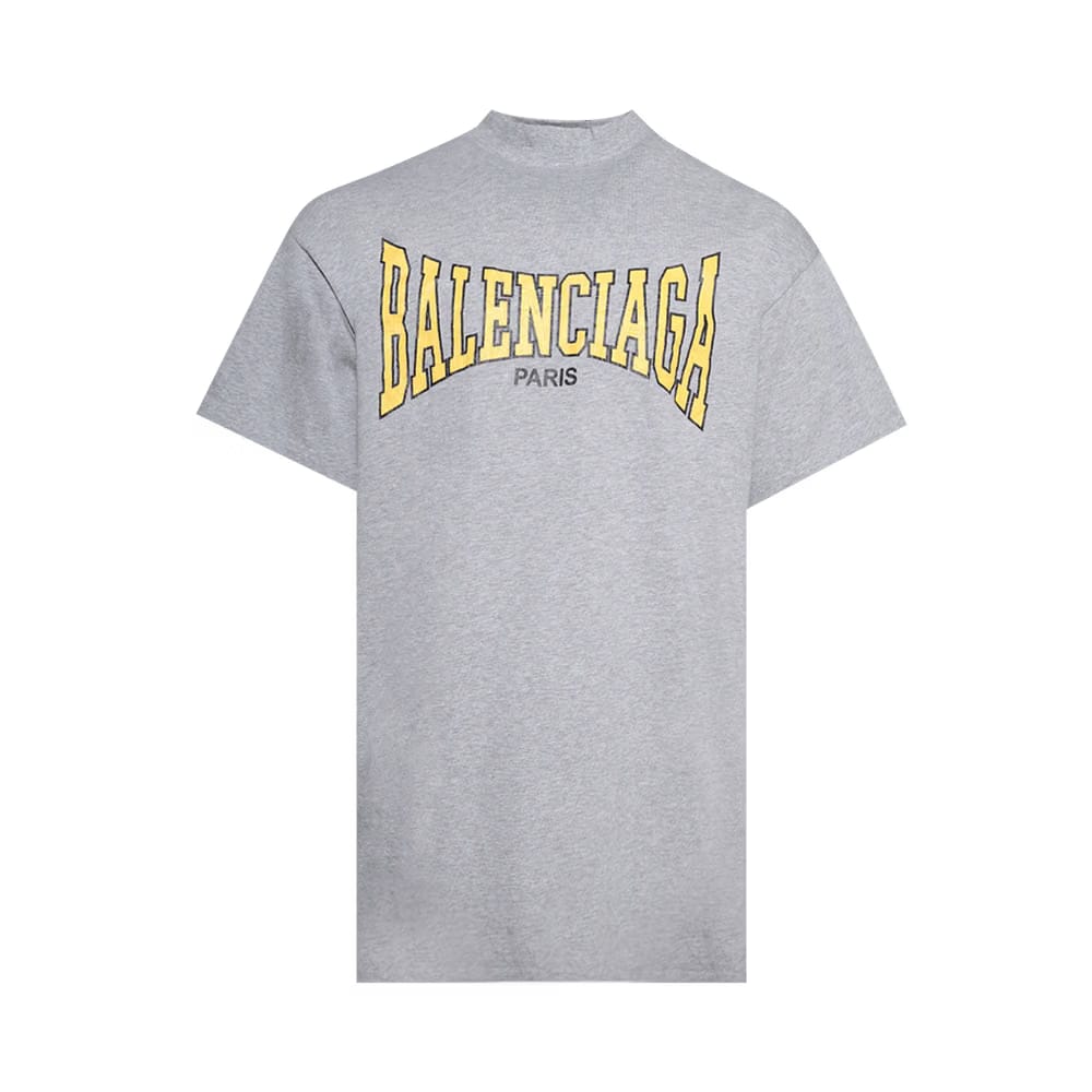 Balenciaga Oversized T-Shirt Heather Grey/Yellow