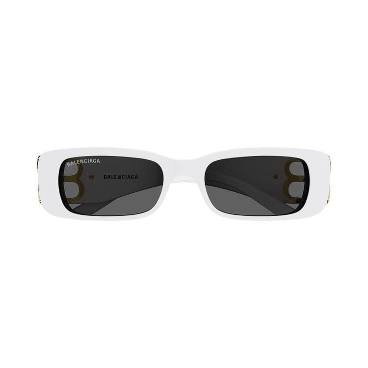 Balenciaga Rectangular Sunglasses White/Gold