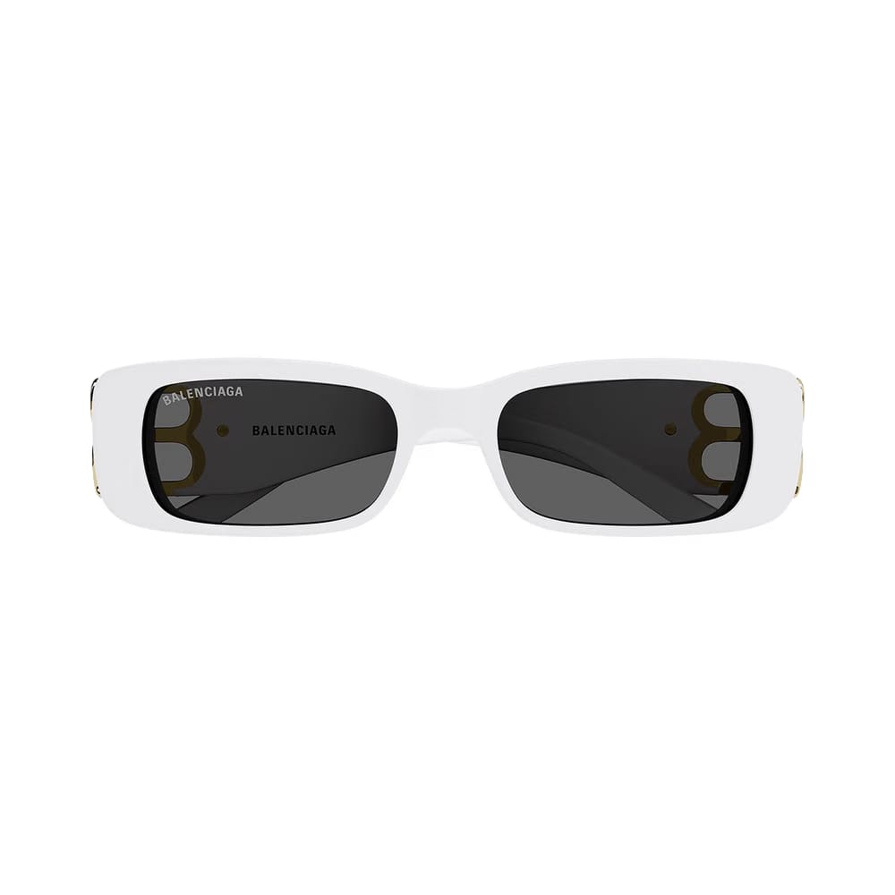 Balenciaga Rectangular Sunglasses White/Gold
