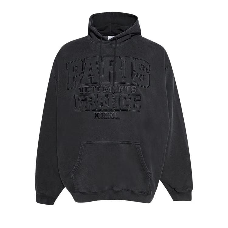 Vetements Paris XXXL Hoodie Washed Black