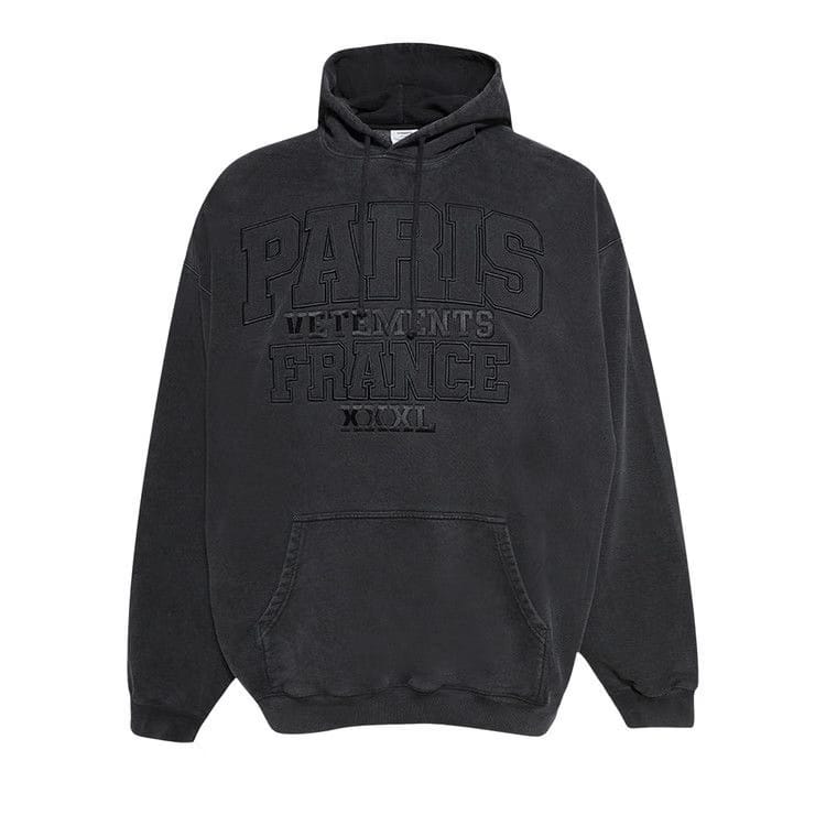 Vetements Paris XXXL Hoodie Washed Black