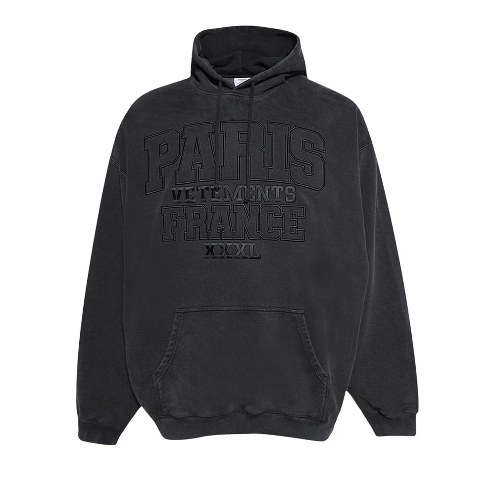 Vetements Paris XXXL Hoodie Washed Black