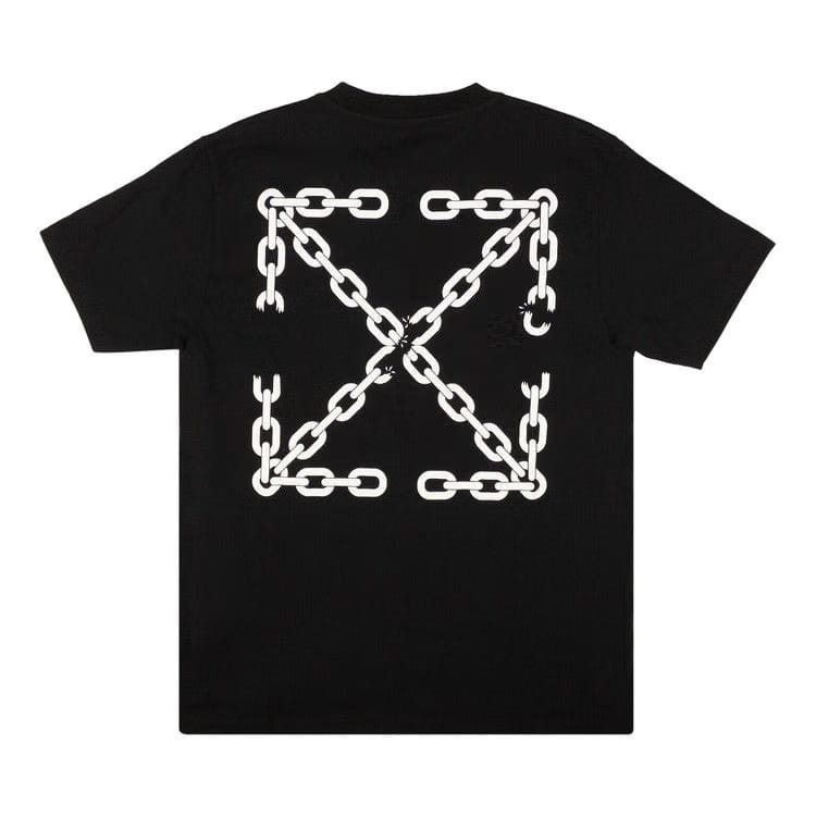 Off-White Chain Arrow Slim Shorts-Sleeve T-Shirt Black/White