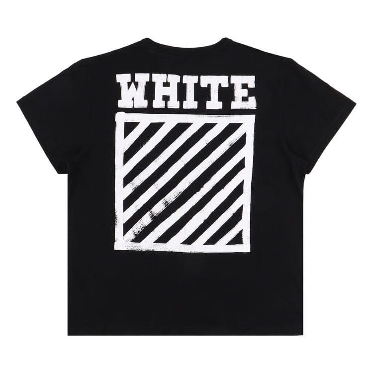 Off-White Brushed Diagnals Shorts-Sleeve T-Shirt Black