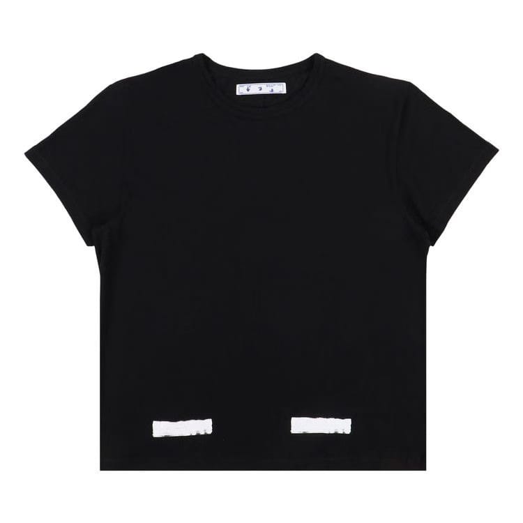 Off-White Brushed Diagnals Shorts-Sleeve T-Shirt Black