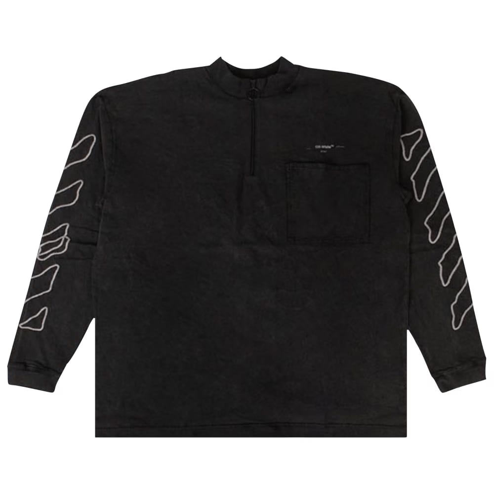 Off-White Mock Neck T-Shirt Grey