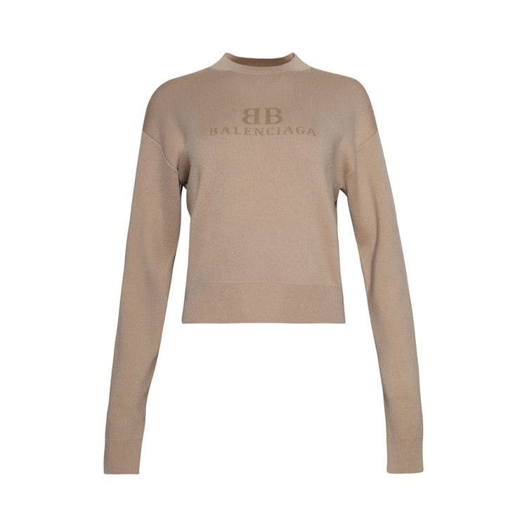 Balenciaga Cropped Sweater Beige/Dark Beige