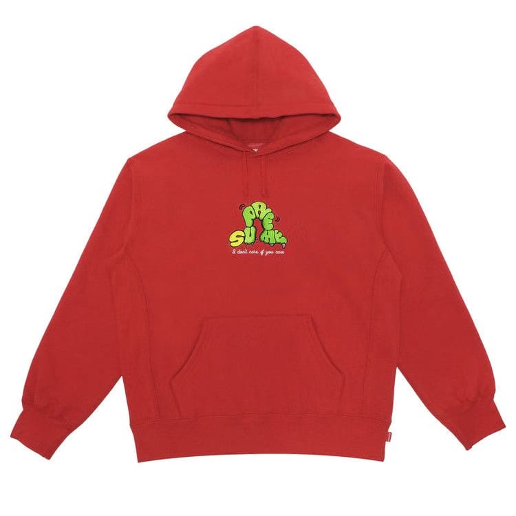 Supreme Don't Care Hoodie Burnt Red