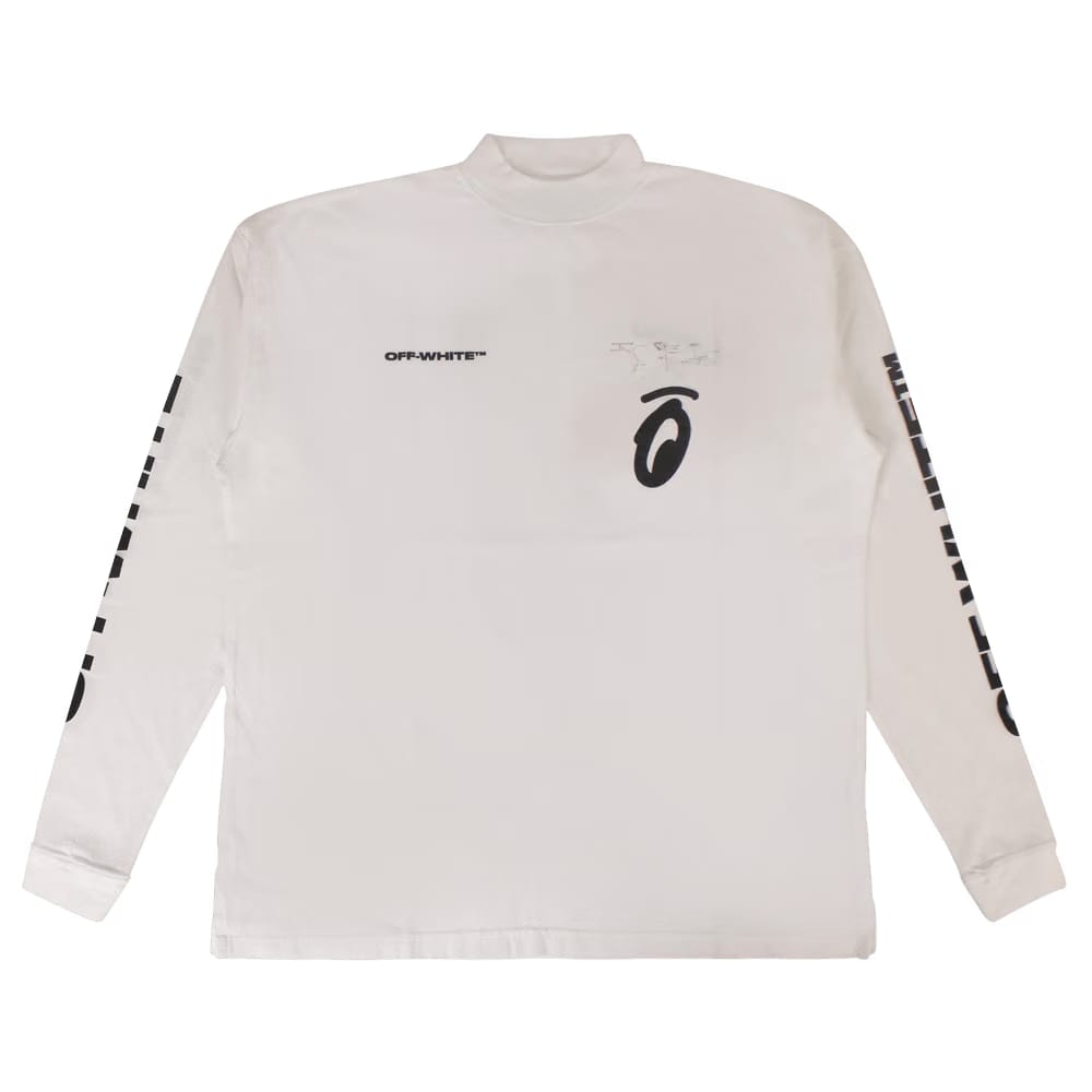 Off-White Split Arrow Mock Neck T-Shirt White