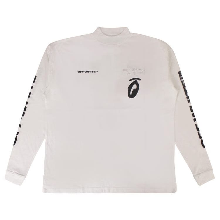 Off-White Split Arrow Mock Neck T-Shirt White