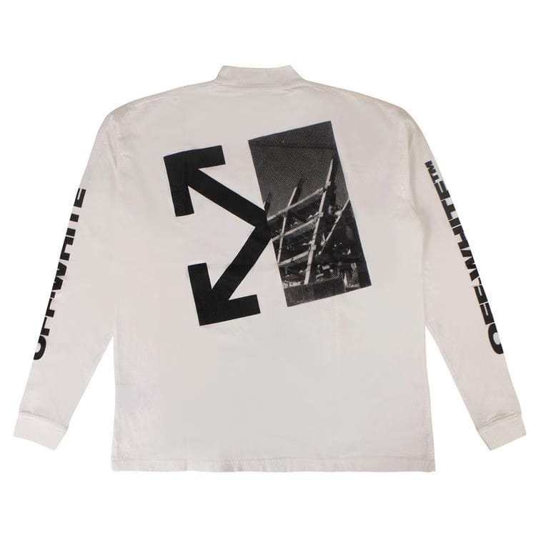 Off-White Split Arrow Mock Neck T-Shirt White