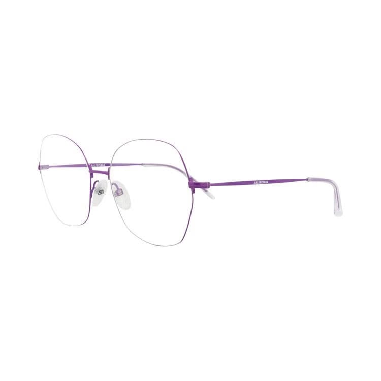 Balenciaga Round-Frame Metal Optical Frames Violet Transparent