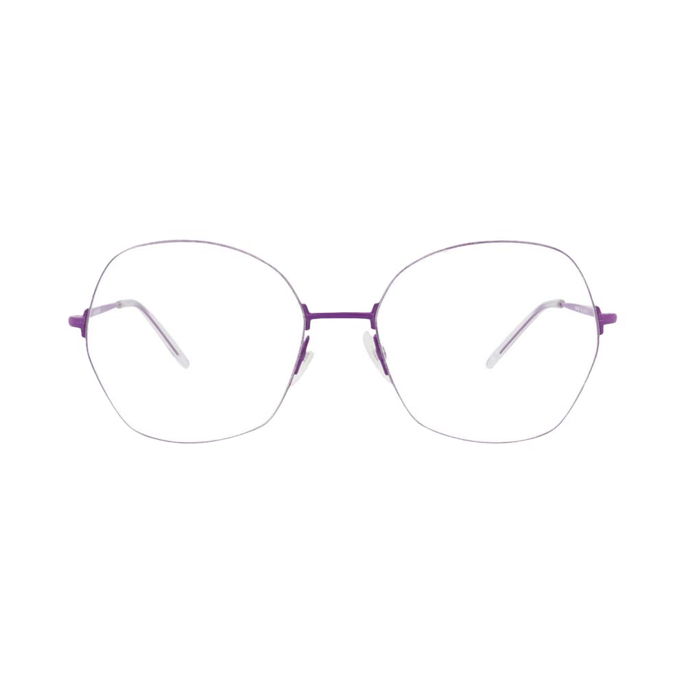 Balenciaga Round-Frame Metal Optical Frames Violet Transparent