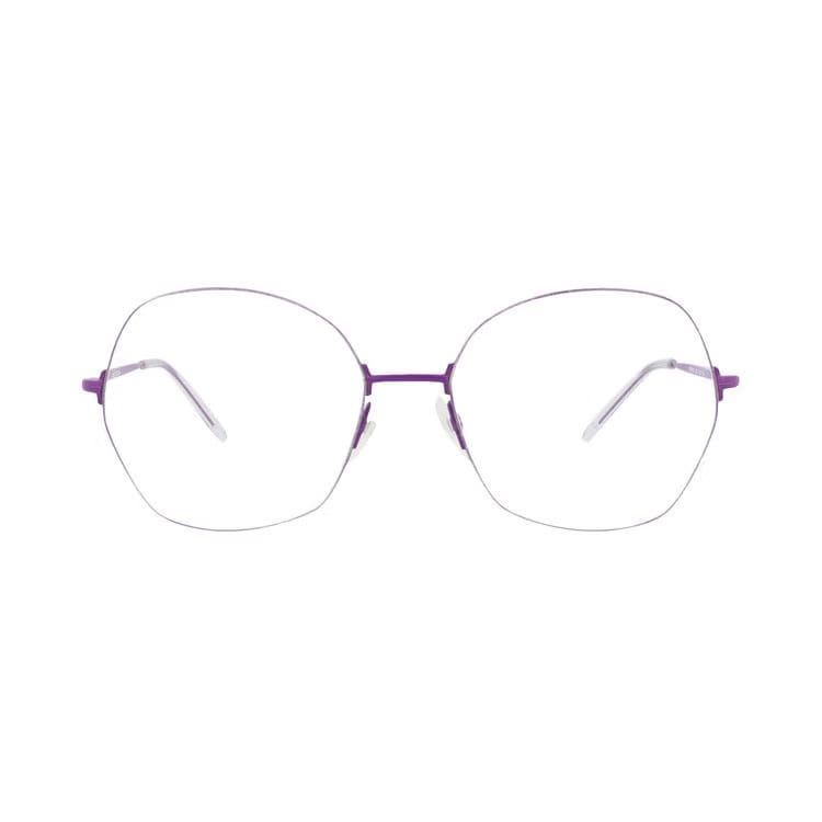 Balenciaga Round-Frame Metal Optical Frames Violet Transparent