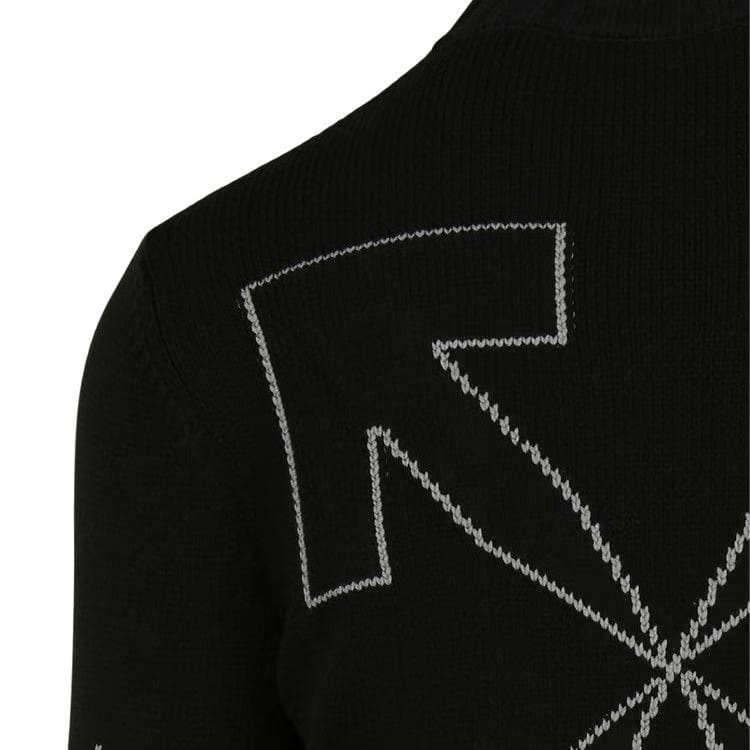 Off-White Diag Outline Knit Crewneck Black/White