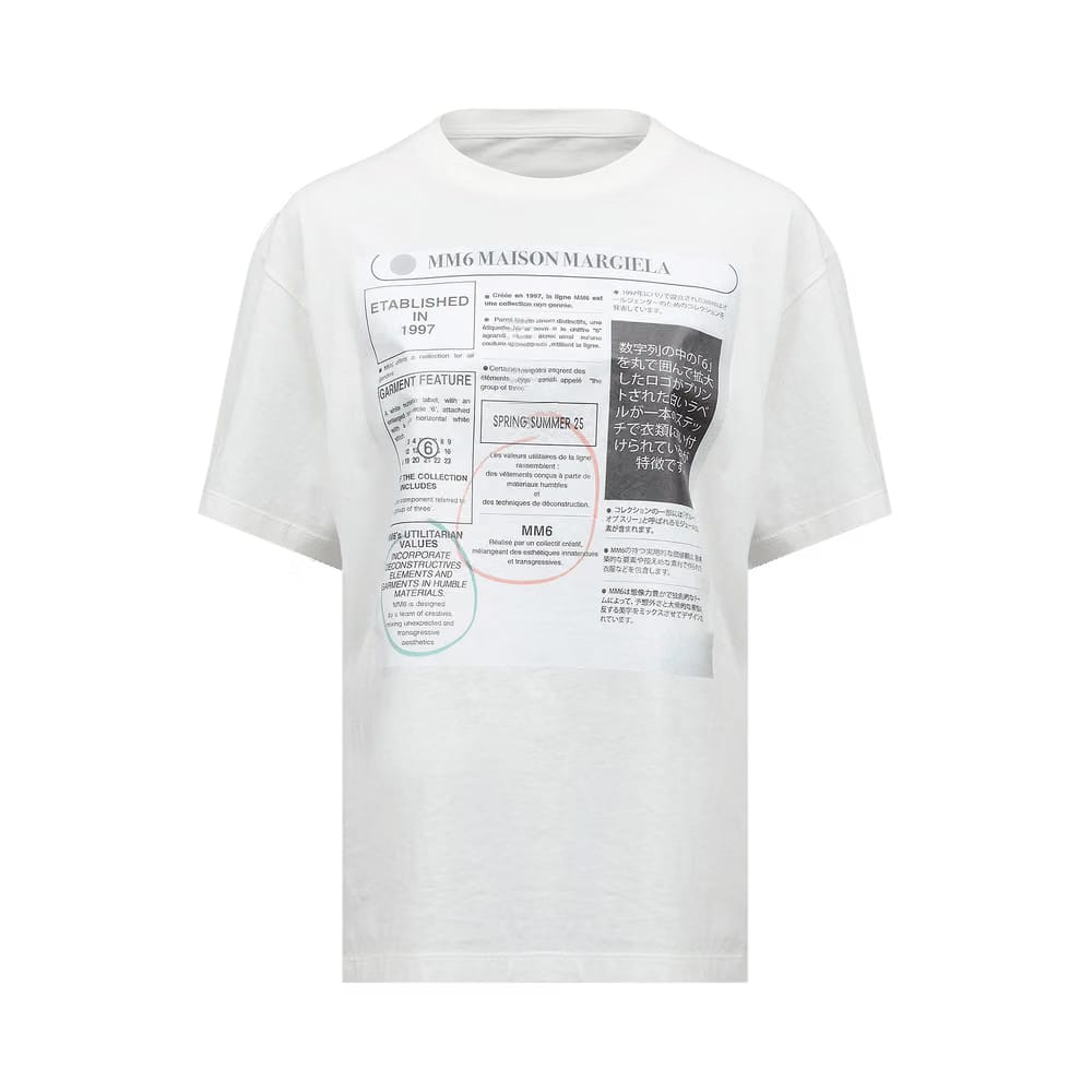 MM6 Maison Margiela Stamp Logo T-Shirts Off White