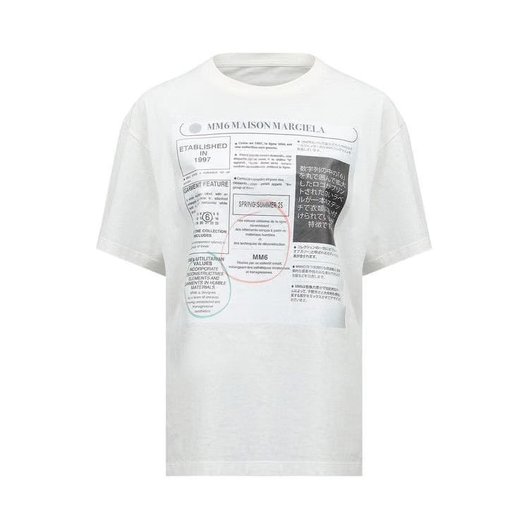 MM6 Maison Margiela Stamp Logo T-Shirts Off White