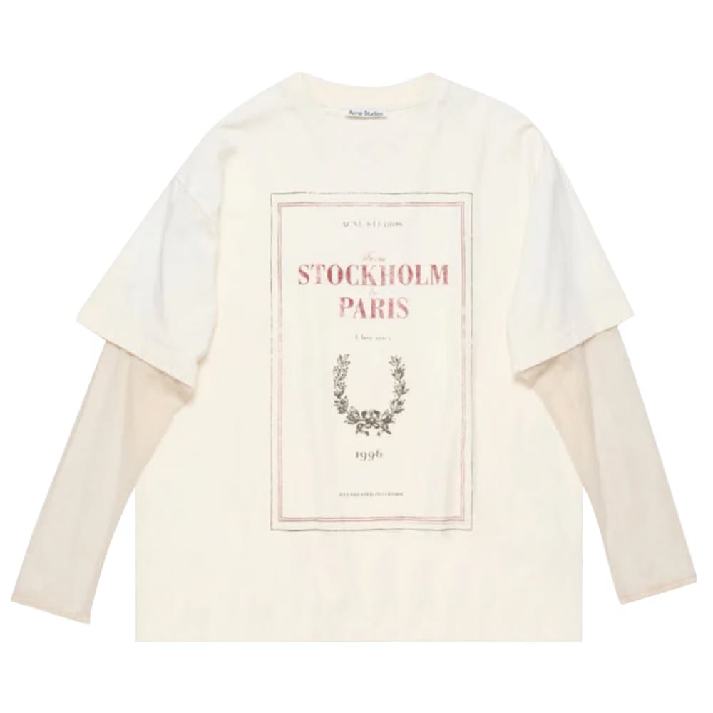 Acne Studios Layered Print T-Shirt Off White