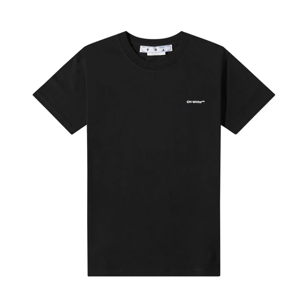 Off-White Wave Outline Diagonal Slim T-Shirt Black/White