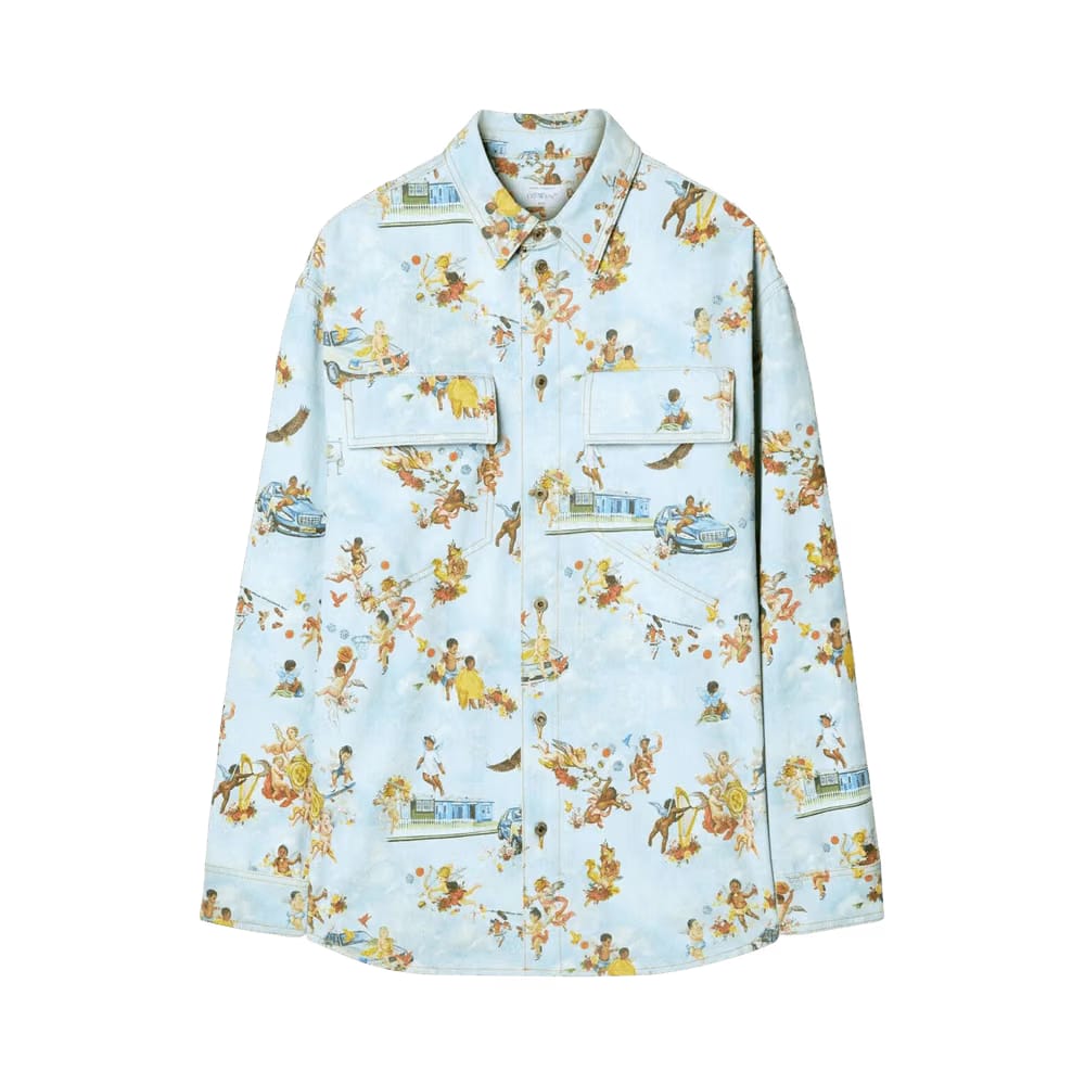 Off-White Fresco-Print Denim Shirt Multicolor