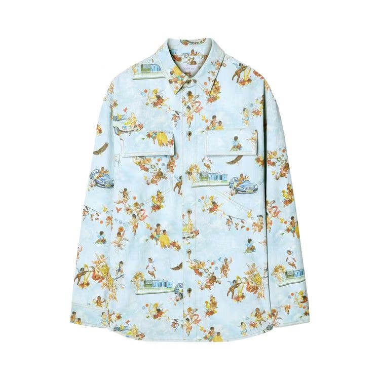 Off-White Fresco-Print Denim Shirt Multicolor
